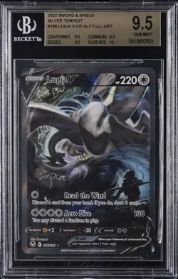2022 POKEMON SILVER TEMPEST ALTERNATE FULL ART #186 LUGIA V BGS 9.5 - Image 1