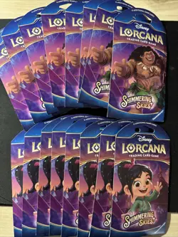 Disney Lorcana TCG Shimmering Skies Sleeved Booster Pack LOT of 16 Fact. Sealed - Image 1