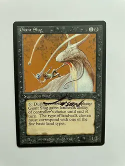 MTG ARTIST PROOF LEGENDS GIANT SLUG SIGNED ARTIST ANSON MADDOCKS CREATURE BLACK - Image 1