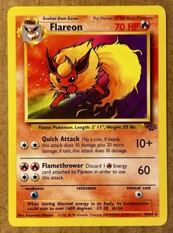 Pokemon TCG Flareon 19/64 Jungle Regular Unlimited (NM) - Image 1