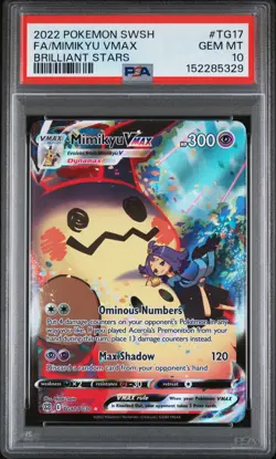 2022 POKEMON SWORD & SHIELD BRILLIANT STARS #TG17 FULL ART/MIMIKYU VMAX PSA 10 - Image 1