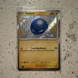 Pokemon Voltorb 133/091 SV: Paldean Fates Shiny Rare Holo Tumbling Attack 60 HP - Image 1