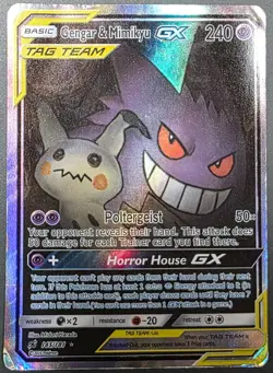 Pokemon TCG Gengar & Mimikyu GX Alternate Full Art Card 165/181 Team Up Holo - Image 1