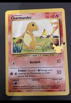 Pokemon Card Charmander 46/102 Celebrations JUMBO Anniversary - Image 1