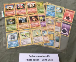 1999 BASE SET POKEMON CARDS BUNDLE #3 (43 OUT OF 102) COMMON AND UNCOMMON - Image 1
