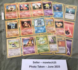 1999 BASE SET POKEMON CARDS BUNDLE #4 (37 OUT OF 102) COMMON AND UNCOMMON - Image 1