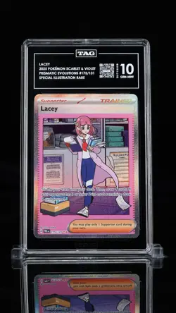Pokemon TCG Trainer Lacey Prismatic Evolution Holo Card 175/131 TAG 10 - Image 1