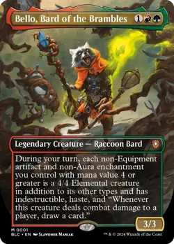 Bello, Bard of the Brambles (Borderless) 1 Commander: Bloomburrow Foil NM - Image 1