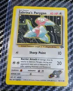LP+ Sabrina's Porygon 98/132 Gym Challenge Regular Unlimited WotC Pokemon 2000 - Image 1