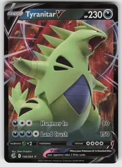 Tyranitar V Ultra Rare SWSH08: Fusion Strike 158/264 Pokemon - Image 1