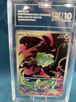 Pokemon Bulbasaur Me01 Mega Evolution Illustration Rare Holo TAG 10 #133/132 - Image 1