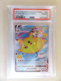 2021 POKEMON CELEBRATIONS FULL ART FLYING PIKACHU VMAX #007 FULL ART PSA 10 GEM - Image 1