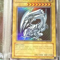 2002 YU-GI-OH! STARTER DECK: KAIBA #001 BLUE-EYES WHITE DRAGON SDK-001 PSA 9 - Image 2