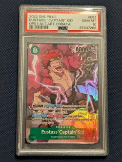 Eustass Captain Kid OP01-051 Alt Art Errata One Piece Romance Dawn - PSA 10 - Image 1