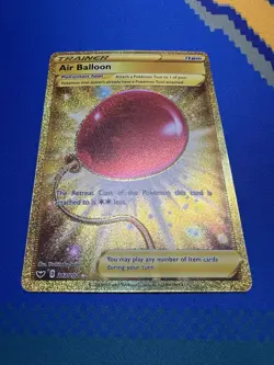 Pokemon Sword & Shield Base Set Gold Secret Rare Holo Card 213/202 Air Balloon - Image 1