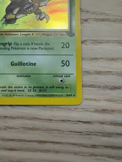 Pokemon TCG Pinsir Holo Unlimited Rare Card 9/64 Jungle Base Set - Image 5