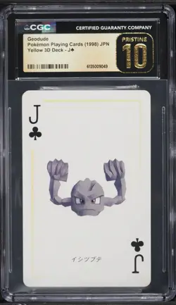 1998 Pokemon Japanese Playing Cards Yellow 3D Deck Geodude CGC 10 PRISTINE - Image 1