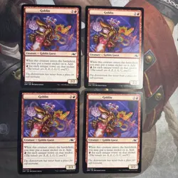 MTG x4 Goblin 107/244 UNF PLAYSET Sticker Guacamole BLANK Mind - Near Mint NM - Image 1