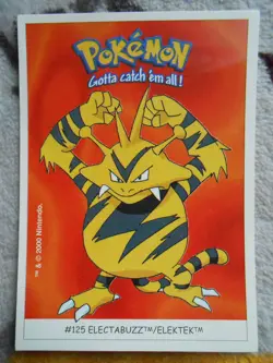 ELEKTEK / ELECTABUZZ #125 - DUNKIN BOOMER 2000 - CARTE POKEMON - TRES BON ETAT - Image 1
