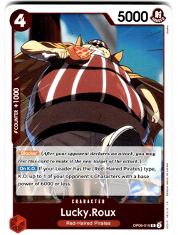 One Piece Emperors in the New World Lucky.Roux Foil Card OP09-015 - Image 1