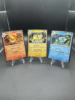 Flareon Vaporeon Jolteon SVP 167 168 169 Pokemon Black Star Promo Cosmos Holo NM - Image 1