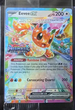 Pokemon Prismatic Evolutions Eevee ex 75/131 Surprise Box Stamped Promo - SEALED - Image 1