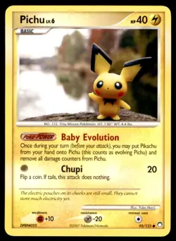 Pichu 93/123 Common Mysterious Treasures Pokemon Lightly Played Yuka Morii - Image 1