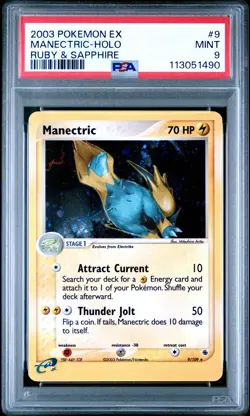 2003 POKEMON EX RUBY & SAPPHIRE #9 MANECTRIC HOLO PSA 9 - Image 1