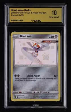 2019 Pokemon Sun & Moon Hidden Fates: #SV33 Kartana-Holo MBA 10 GEM MINT - Image 1