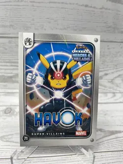 Pikachu as Havok #71 Lazer Holo Marvel Heroes & Villains (Non-Pokemon Fan Art) - Image 2