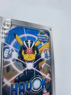 Pikachu as Havok #71 Lazer Holo Marvel Heroes & Villains (Non-Pokemon Fan Art) - Image 4