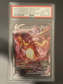 CHARIZARD VMAX PSA 10 2022 POKEMON SWSH BLACK STAR PROMOS #SWSH261 ULTRA PREMIUM - Image 1