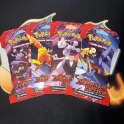 Pokemon Sleeved Booster Packs Destined Rivals Full Art Set of 4, New Sealed - Image 1