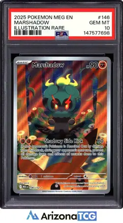 Pokemon 2025 Marshadow 146/132 Illustration Rare Mega Evolution GEM MINT PSA 10 - Image 1