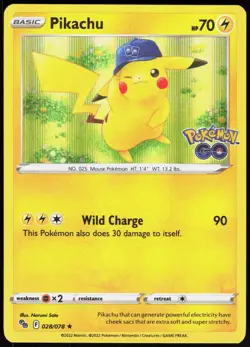 Pokemon GO Pikachu 028/078 Holo Rare Pokemon Holo NM/M - Image 1