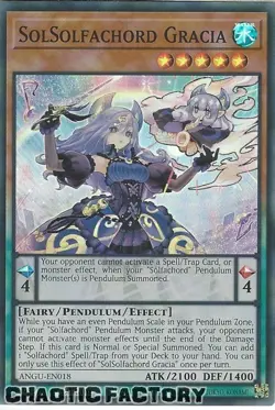 YUGIOH ANGU-EN018 SolSolfachord Gracia Super Rare 1st Edition NM - Image 1