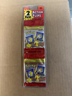 1996 Pokemon ACTION FLIPS Lenticular Cards Blister (2 Packs) VTG New Sealed NIP - Image 1