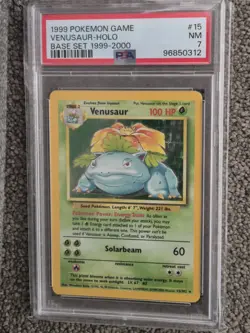 Pokemon Venusaur Card 15/102 4th Print Base Set 1999-2000 WOTC Holo - Image 1