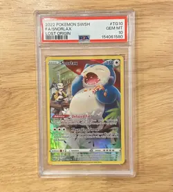 2022 POKEMON SWORD & SHIELD LOST ORIGIN #TG10 FULL ART SNORLAX PSA 10 - Image 1