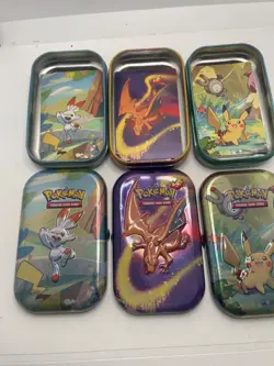 3 Pokemon TCG Kanto Power Mini Tins Artwork ONLY Kanto, Galar, Charizard, Pika - Image 3