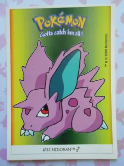 NIDORAN ♂ #32 - DUNKIN BOOMER 2000 - CARTE POKEMON - TRES BON ETAT - Image 1