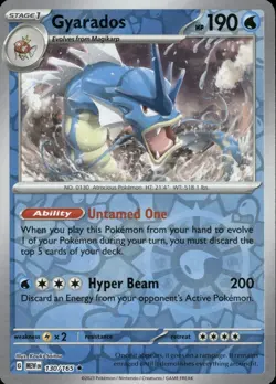 Gyarados 130/165 - Reverse Holo - Scarlet & Violet 151 Pokemon TCG NM - Image 1