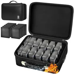 Sortivis Fireproof Graded Card Storage Box with 9 x 6 x 14 inches, Black - Image 1