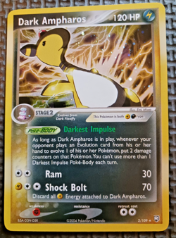2004 Pokemon Team Rocket Returns #2 Dark Ampharos Holo LP+/NM - Image 1