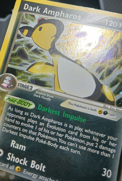 2004 Pokemon Team Rocket Returns #2 Dark Ampharos Holo LP+/NM - Image 3