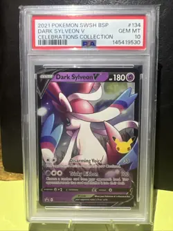 2021 POKEMON SWSH BLACK STAR PROMO CELEBRATIONS COLLECTION DARK SYLVEON V PSA 10 - Image 1