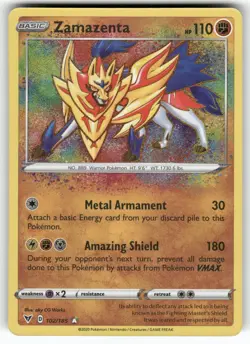 Zamazenta 102/185 Amazing Rare Vivid Voltage Pokemon Near Mint - Image 1