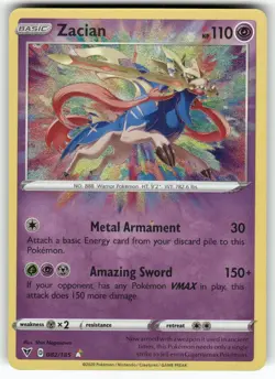 Zacian 082/185 Amazing Rare Vivid Voltage Pokemon Near Mint - Image 1