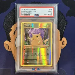 PSA 9 MINT 2016 Pokemon XY Evolutions PIKACHU #35 Reverse Foil - Image 2