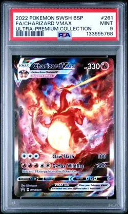 2022 POKEMON SWSH BLACK STAR PROMO #261 FULL ART/CHARIZARD VMAX PSA 9 - Image 1
